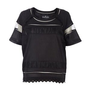 Designers Remix • Lay Top black popover blouse embroidered cotton net